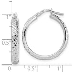 Afbeelding in Gallery-weergave laden, 14k White Gold 23mm x 4mm Diamond Cut Round Hoop Earrings
