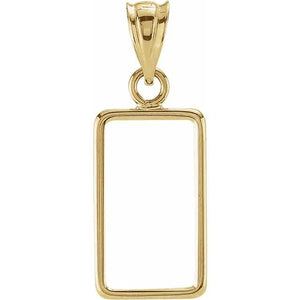 14K Yellow Gold Holds 15mm x 8.5mm x 0.65mm Coins Credit Suisse 1 gram Tab Back Frame Mounting Holder Pendant Charm