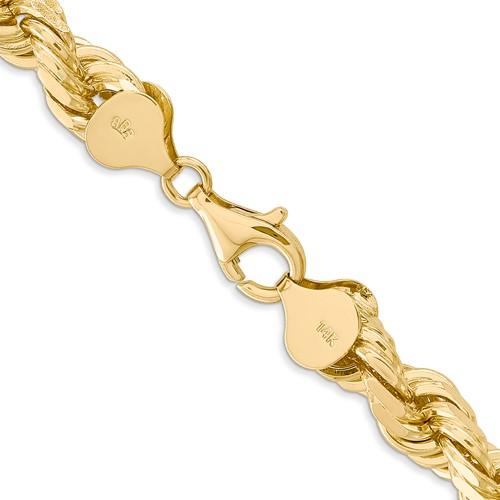 14k Yellow Gold 8mm Diamond Cut Rope Bracelet Anklet Choker Necklace Pendant Chain