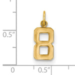 Afbeelding in Gallery-weergave laden, 14k Yellow Gold Number 8 Eight Pendant Charm
