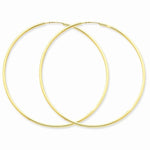 Indlæs billede til gallerivisning 14K Yellow Gold 55mm x 1.5mm Endless Round Hoop Earrings
