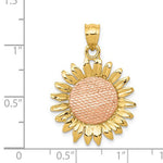 Cargar imagen en el visor de la galería, 14k Gold Two Tone Sunflower Pendant Charm
