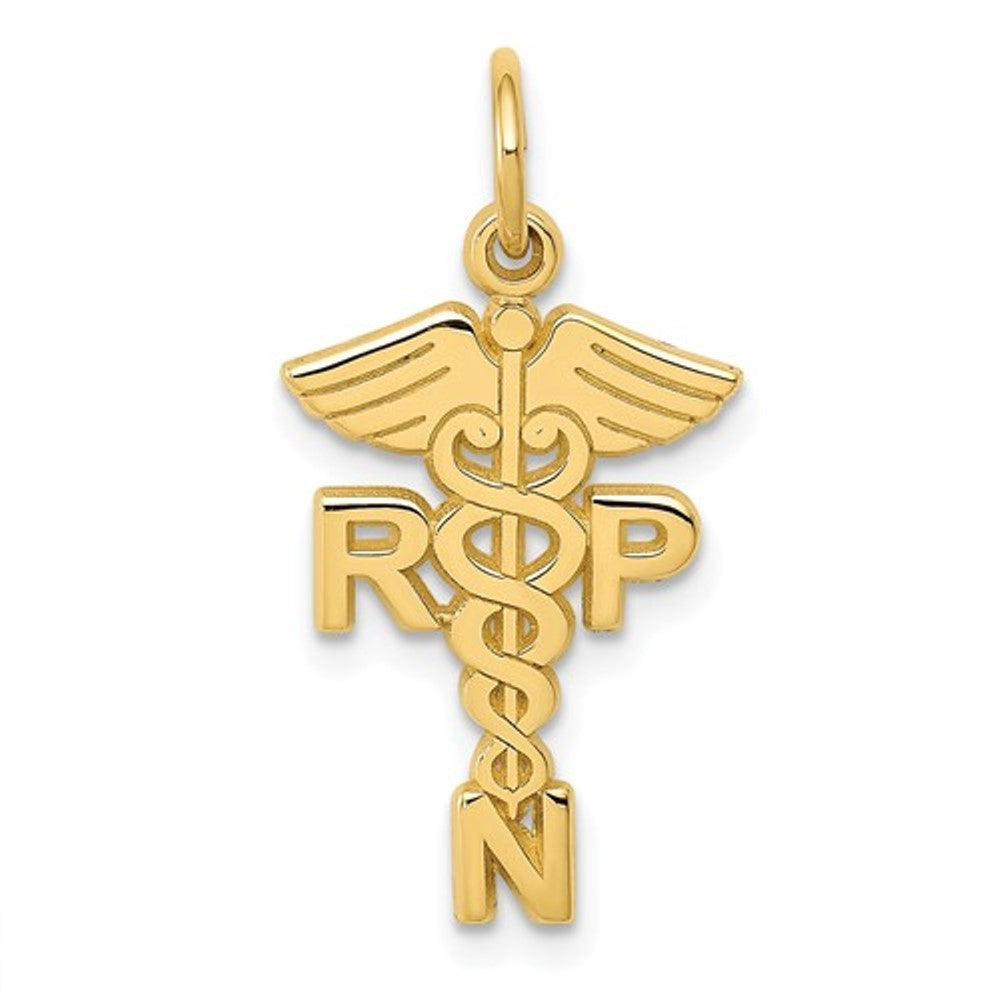 14k Yellow Gold RPN Nurse Pendant Charm