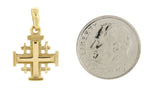 Load image into Gallery viewer, 14k Yellow Gold Jerusalem Cross Small Pendant Charm
