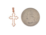 Lade das Bild in den Galerie-Viewer, 14k Rose Gold Polished Cut Out Cross Pendant Charm
