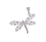 Afbeelding in Gallery-weergave laden, 14k White Gold Dragonfly Pendant Charm
