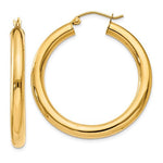 Load image into Gallery viewer, 14K Yellow Gold Classic Round Hoop Earrings 34mmx4mm
