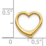 画像をギャラリービューアに読み込む, 14k Yellow Gold Floating Heart Chain Slide Pendant Charm
