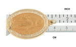 Kép betöltése a galériamegjelenítőbe: 14k Yellow Gold Blessed Virgin Mary Miraculous Medal Oval Large Pendant Charm
