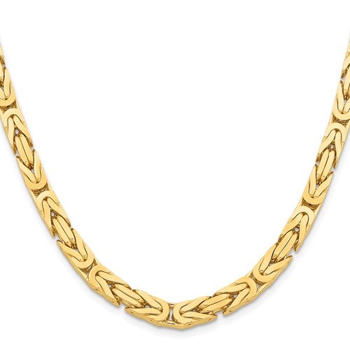 14K Yellow Gold 6.5mm Byzantine Bracelet Anklet Necklace Choker Pendant Chain