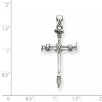 Afbeelding in Gallery-weergave laden, 14k White Gold Cross Nail 3D Pendant Charm
