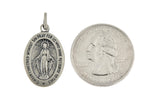 Carregar imagem no visualizador da galeria, Sterling Silver Blessed Virgin Mary Miraculous Medal Oval Pendant Charm
