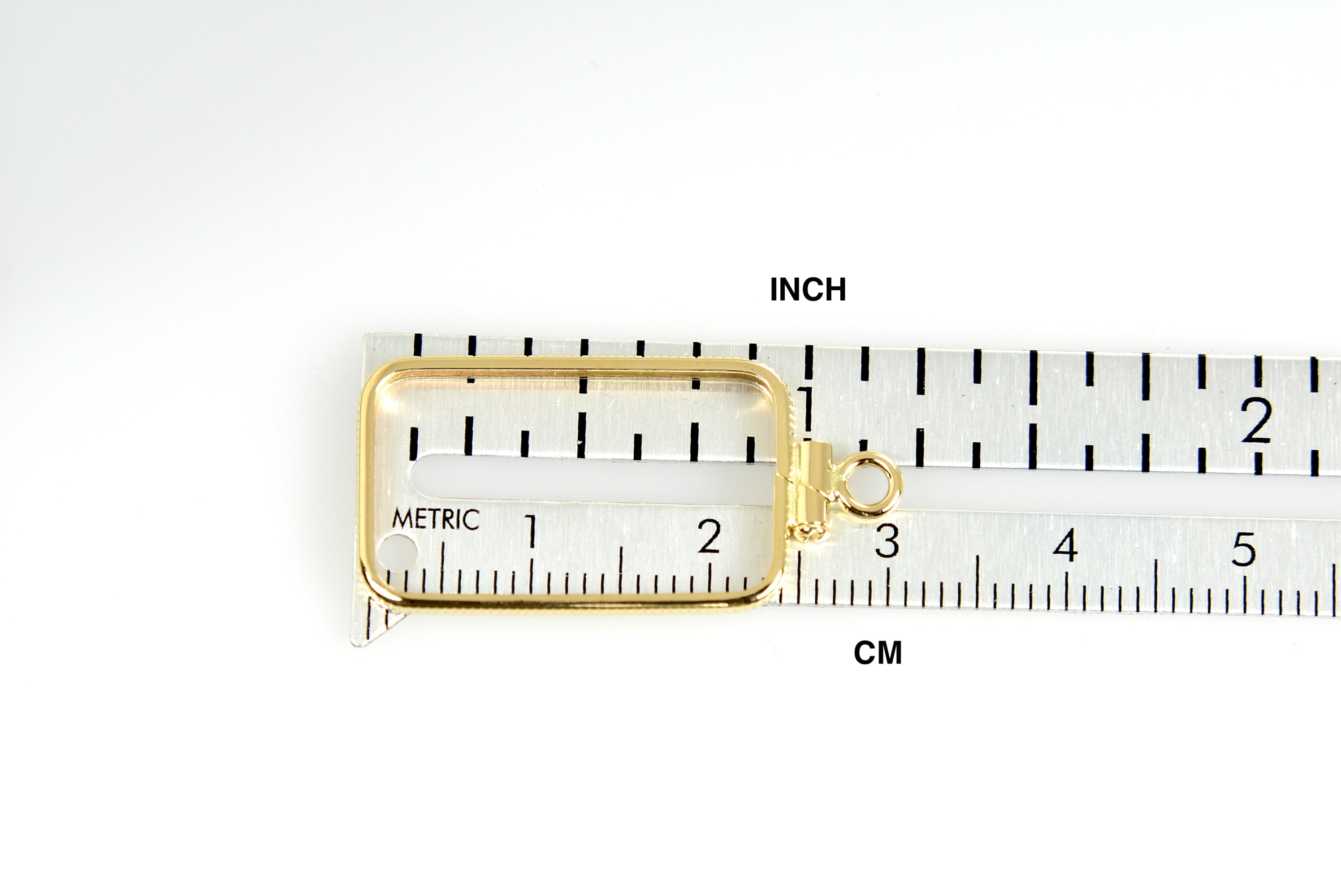 14K Yellow Gold Holds 23.5mm x 14mm Coins or Credit Suisse 5 gram Coin Edge Screw Top Frame Holder Mounting