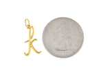 画像をギャラリービューアに読み込む, 10K Yellow Gold Lowercase Initial Letter K Script Cursive Alphabet Pendant Charm
