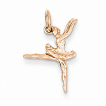 Ladda upp bild till gallerivisning, 14k Rose Gold Ballerina Ballet Dancer 3D Small Pendant Charm
