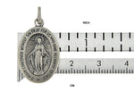 Charger l&#39;image dans la galerie, Sterling Silver Blessed Virgin Mary Miraculous Medal Oval Pendant Charm
