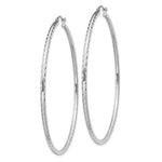 Загрузить изображение в средство просмотра галереи, Sterling Silver Diamond Cut Classic Round Hoop Earrings 60mm x 2mm
