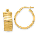 Cargar imagen en el visor de la galería, 14K Yellow Gold 19mmx18mmx8mm Modern Contemporary Round Hoop Earrings

