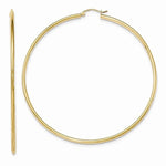 Load image into Gallery viewer, 14K Yellow Gold 75mm x 2mm Classic Round Hoop Earrings
