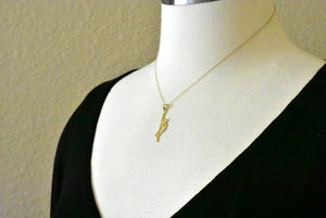 14k Yellow Gold Bow and Arrow Open Back Pendant Charm