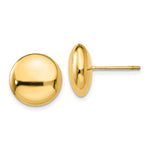 Cargar imagen en el visor de la galería, 14k Yellow Gold 12mm Button Polished Post Stud Earrings
