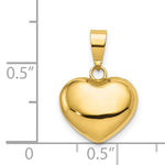 Ladda upp bild till gallerivisning, 14k Yellow Gold Small Puffy Heart 3D Pendant Charm
