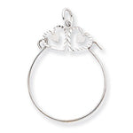 Afbeelding in Gallery-weergave laden, 10K White Gold Double Heart Satin Finish Charm Holder Pendant
