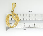 Load image into Gallery viewer, 14K Yellow Gold Initial Letter O Cursive Script Alphabet Filigree Pendant Charm
