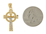 Lataa kuva Galleria-katseluun, 14k Gold Two Tone Iona Crucifix Cross Pendant Charm
