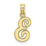 將圖片載入圖庫檢視器 14K Yellow Gold Script Initial Letter E Cursive Alphabet Pendant Charm
