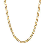 Cargar imagen en el visor de la galería, 14K Yellow Gold 6.75mm Open Concave Curb Bracelet Anklet Choker Necklace Pendant Chain
