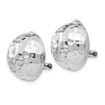 Afbeelding in Gallery-weergave laden, 14k White Gold Non Pierced Clip On Hammered Ball Omega Back Earrings 18mm
