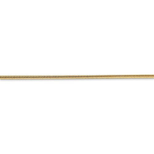 14K Solid Yellow Gold 1.60mm Classic Round Snake Bracelet Anklet Choker Necklace Pendant Chain