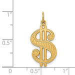Φόρτωση εικόνας στο εργαλείο προβολής Συλλογής, 14k Yellow Gold Dollar Sign or Symbol Pendant Charm
