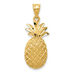 Load image into Gallery viewer, 14k Yellow Gold Pineapple Open Back Pendant Charm
