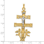 Lataa kuva Galleria-katseluun, 14k Gold Two Tone Caravaca Crucifix Cross Pendant Charm - [cklinternational]
