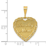 Lade das Bild in den Galerie-Viewer, 14K Yellow Gold For My Mom Heart Pendant Charm
