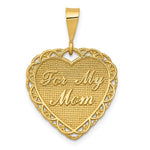 Kép betöltése a galériamegjelenítőbe: 14K Yellow Gold For My Mom Heart Pendant Charm
