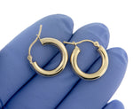 Charger l&#39;image dans la galerie, 14K Yellow Gold 15mm x 3mm Classic Round Hoop Earrings
