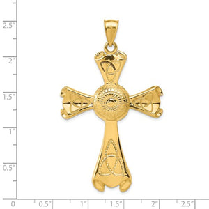 14k Yellow Gold Celtic Cross Large Pendant Charm