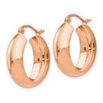 Lataa kuva Galleria-katseluun, 14K Rose Gold 20mm x 7mm Classic Round Hoop Earrings
