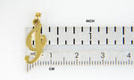 이미지를 갤러리 뷰어에 로드 , 14K Yellow Gold Script Initial Letter I Cursive Alphabet Pendant Charm
