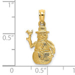 Afbeelding in Gallery-weergave laden, 14k Yellow Gold Snowman 3D Pendant Charm
