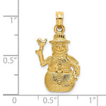 Indlæs billede til gallerivisning 14k Yellow Gold Snowman 3D Pendant Charm
