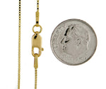 Indlæs billede til gallerivisning 14K Yellow Gold 0.90mm Box Bracelet Anklet Necklace Choker Pendant Chain Lobster Clasp
