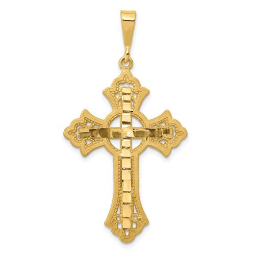 14k Yellow Gold Celtic Cross Pendant Charm - [cklinternational]