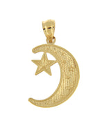 Lade das Bild in den Galerie-Viewer, 14k Yellow Gold Moon and Star Pendant Charm
