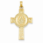 Cargar imagen en el visor de la galería, 14k Yellow Gold St Jude Thaddeus Cross Medal Pendant Charm
