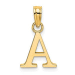 將圖片載入圖庫檢視器 10K Yellow Gold Uppercase Initial Letter A Block Alphabet Pendant Charm

