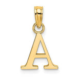 Cargar imagen en el visor de la galería, 14K Yellow Gold Uppercase Initial Letter A Block Alphabet Pendant Charm

